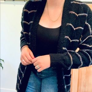 Thick knit long sleeve cardigan